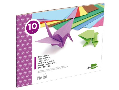 Bloco trabalhos manuais liderpapel cartolina 240x315mm 10 folhas cores sortidas , Liderpapel , 757 , 8423473007574